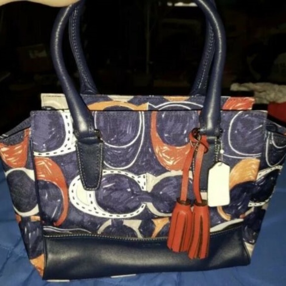 Coach Handbags - Coach 19951 Navy Multi Colored C Patterned